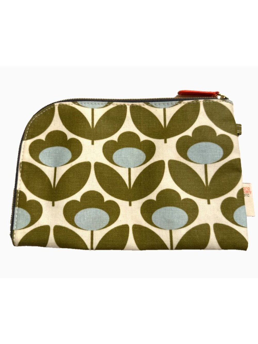 Orla Kiely Bag Teal Green Floral Waxcoated Travel Toiletry Makeup Cosmetic Bag